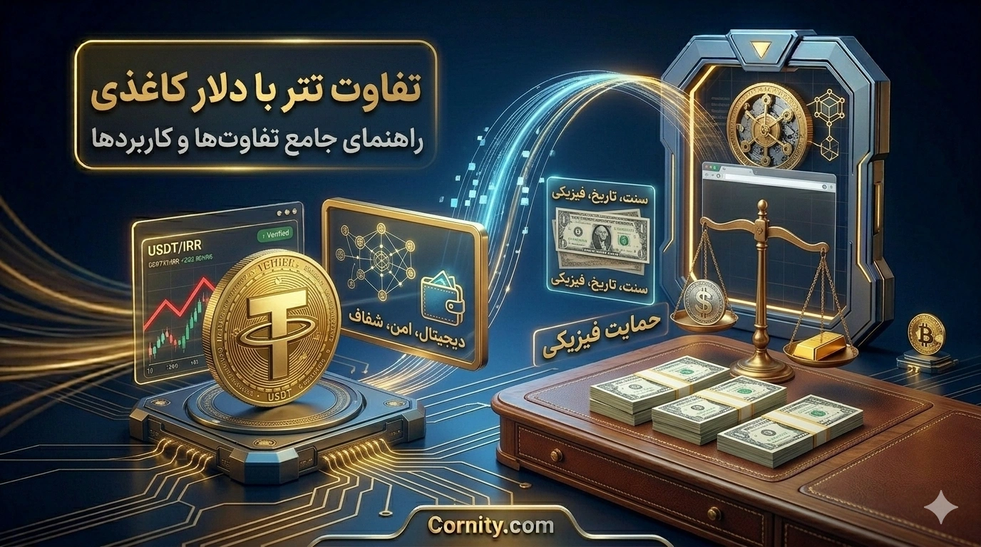 فرق تتر Tether با دلار کاغذی چیست؟